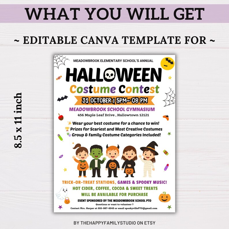 Halloween Costume Contest Flyer Template, Halloween Costume Parade ...