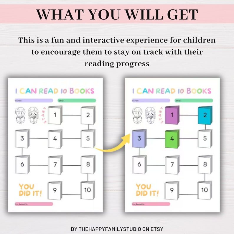 Kids Reading Journal Printable, Book Challenge Tracker, Bookshelf ...