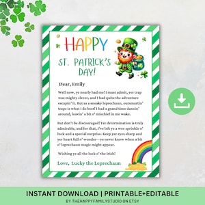 Carta de duende para crianças para imprimir, Carta de armadilha de duende, Atividade infantil para o dia de São Patrício, Jogos para o dia de São Patrício, Tesouro de armadilha irlandesa