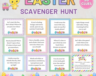 Ostern Schnitzeljagd für Kinder, Indoor Outdoor Schatzsuche, Oster-Eiersuche Spiel, Eiersuche Hinweise, Kinder Ostern Aktivitäten, Ostern Rätsel