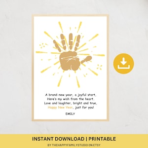 2025 New Years Handprint Art Poem, New Year Handprint Craft, New Year Craft for Toddlers, 2025 Keepsake Craft, Happy New Year 2025
