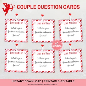 Couple Question Cards ,Valentines Couples Fun Games, Conversation Starters Cards, Date Night Cards, Relationship Cards Games Questions