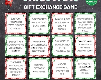 Christmas Gift Exchange Game, White Elephant Gift Exchange Cards, Christmas Family Game, Christmas Party Game, Holiday Present Swap