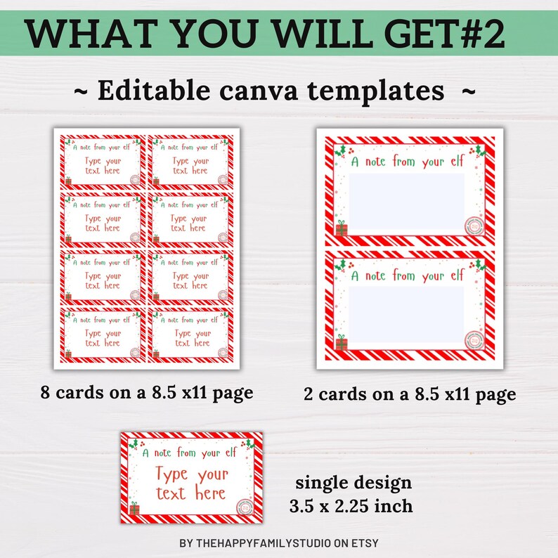 Editable Elf Note Cards Template, Elf Notes for Kids, Elf Messages ...