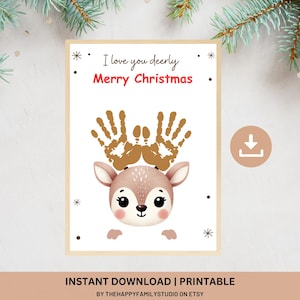 Christmas Reindeer Handprint Art: DIY Keepsake (Digital Download)