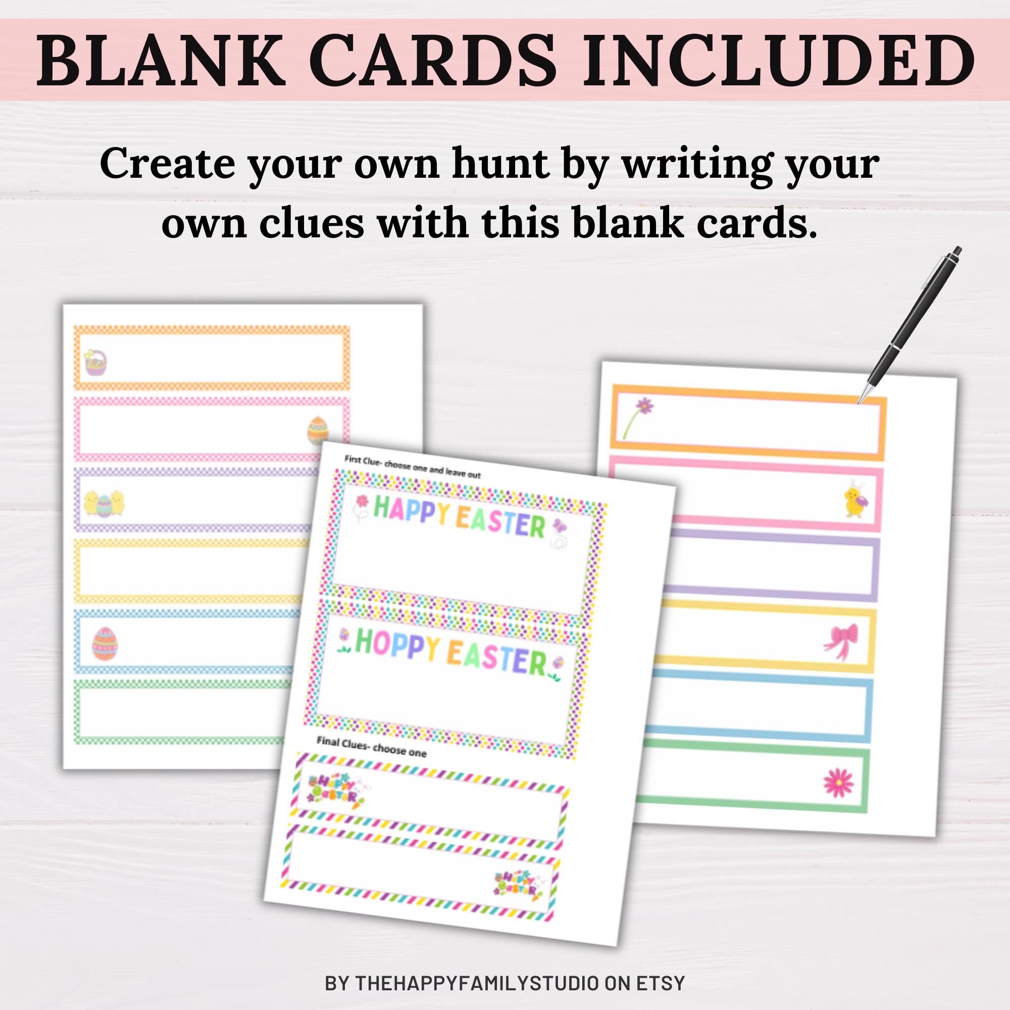 Easter Egg Hunt Scavenger Hunt Clue Cards, Indoor and Outdoor Egg Hunt ...