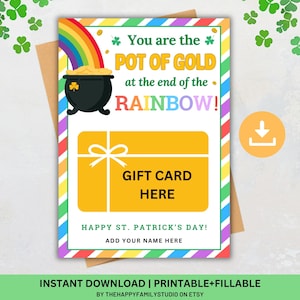 Portatarjetas de regalo de café del Día de San Patricio, Etiqueta de olla de oro de San Patricio, Portatarjetas de regalo de agradecimiento, Tarjeta de regalo de agradecimiento para maestros de San Patricio