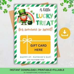Porte-bonheur porte-bonheur, porte-cartes cadeau pour la Saint-Patrick, carte cadeau de remerciement pour professeur, carte cadeau porte-bonheur irlandaise