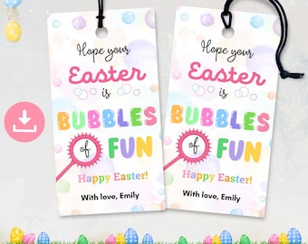 Bubbles Easter-cadeaulabel: leuk klasgeschenk (digitale download)