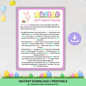 Easter Left Right Game: Fun Party Activity (Digital Download)