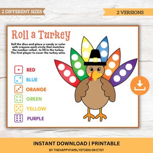 Rollen Sie ein Truthahnspiel, Thanksgiving-Tischspiel für Kinder, Freunde, Rollen ein Truthahnwürfelspiel, Thanksgiving-Rolle ein Truthahnfamilienspiel