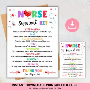 Étiquette-cadeau de kit de survie d'infirmière, cadeau de la semaine d'appréciation d'infirmière pour le personnel médical, paquet de récompense de carte de remerciement d'urgence, étiquette-cadeau de remerciement d'infirmière