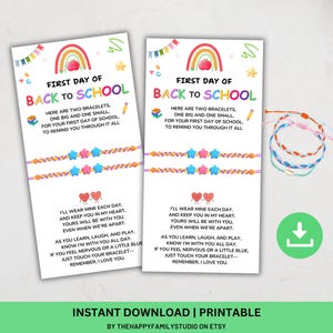 First Day Of School Bracelet Gift Tag, Back To School Gift Tag, Mommy and Me Matching Bracelets, Matching Friendship Bracelets Gift Tag