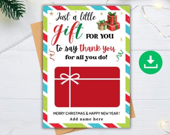 Christmas Gift Card Holder Printable, Christmas Coffee Card Holder, Teacher, Staff, Employee, Secret Santa Gift, Teacher Appreciation