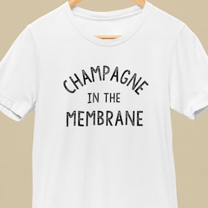 Champagne in the Membrane Pop Bottles Distressed T-Shirt by Patrick Scott Designs