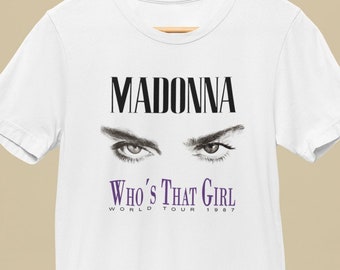 Madonna Who's That Girl World Tour 1987 Inspired Vintage Pop Music Tour 80's  T-Shirt by Patrick Scott Designs