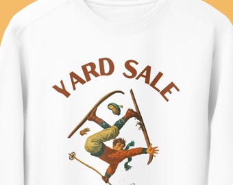 Funny Yard Sale Ski Sweatshirt Retro Winter Wipeout Pullover for Men and Women  Unisex Garment-Dyed Apres Ski Crewneck