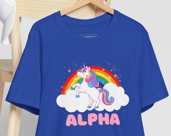 Alpha Unicorn Rainbow Tee  Pride Unicorn Shirt