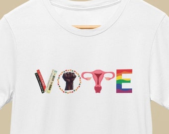 Election Vote Banned Books Reproductive Rights BLM Political Activism T-Shirt by Patrick Scott Designs