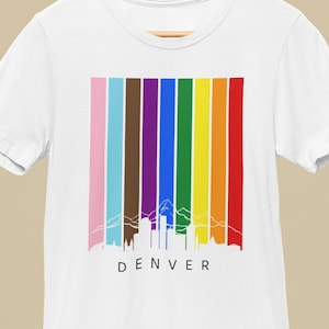 Denver Rainbow Skyline LGBT LGBTQ Gay Pride Shirt by Patrick Scott Designs