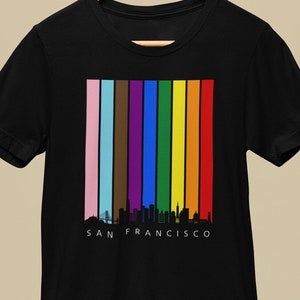 San Francisco Rainbow Skyline LGBT LGBTQ Gay Pride Shirt by Patrick Scott Designs