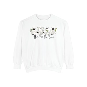 Here for the Boos Halloween Sweatshirt, Cozy Drinking Ghosts Crewneck, Spooky Season Apparel
