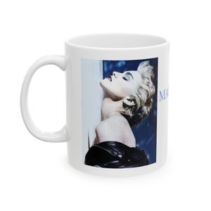 Madonna 80&#39;s True Blue Album Cover by Herb Ritts Coffee or Tea Mug in Blue by PatrickScott Design