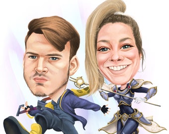 Caricatura pareja - Etsy España Caricatura pareja - Etsy España