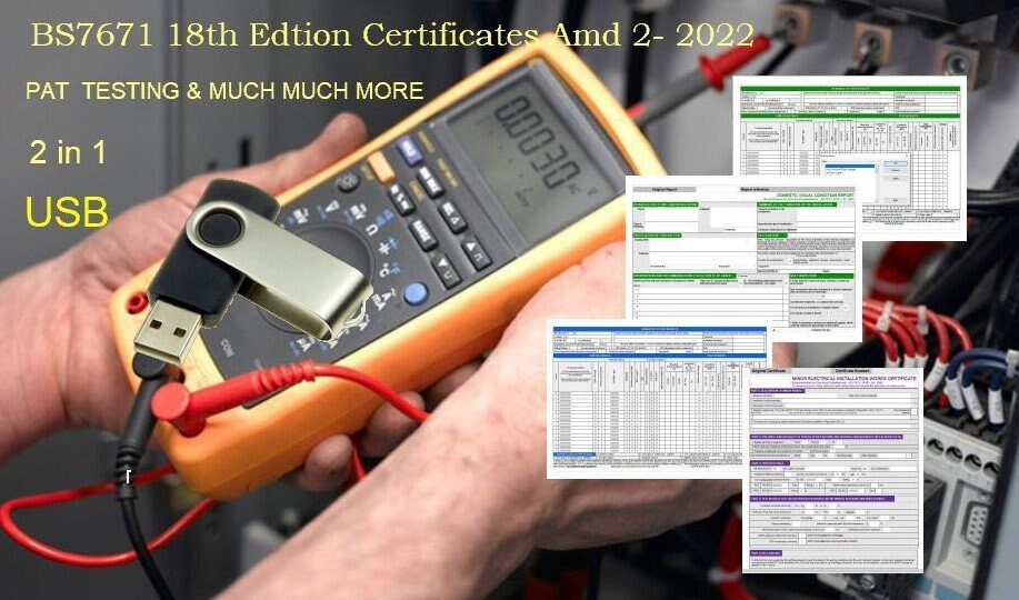 Electrical & PAT TESTING Certificates BS7671 18th Edition Amd Etsy