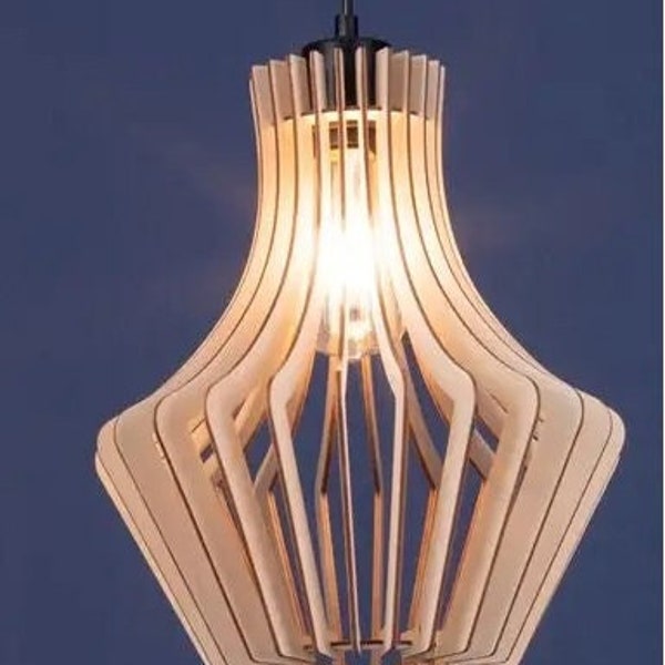 Lampe wood chandelier V2