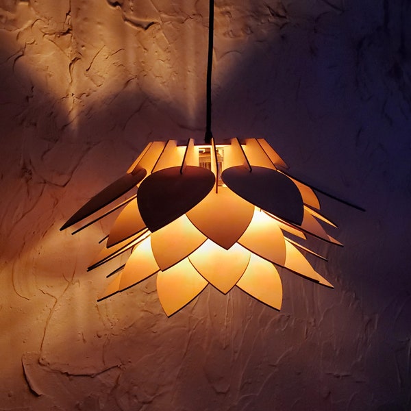 Lampe Fleur design en bois