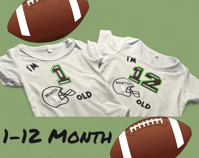 Featured listing image: BABY are you DUE for some FOOTBALL! 1-12 Month Baby Snap Bodysuit