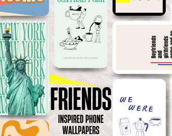 Friends 90s Phone Background, TV Show Wallpaper, Iconic Quotes, New York Central Perk