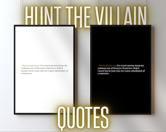 Hunt The Villain Quote Prints: Villains Wall Art, Rina Kent Decor