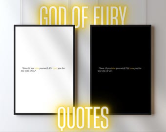 God of Fury Quote Prints: Legacy of Gods Wall Art, Rina Kent Decor