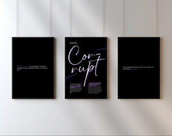 Corrupt Art Prints: Devil’s Night Decor, Michael Crist Quotes, Book Lover Gift