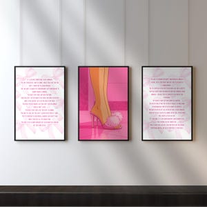 Barbie Movie Inspired Poster Set | Feminist Monologue Wall Art | Gloria Monologue | Pink Glam Home Decor | Girl Power Printable Print