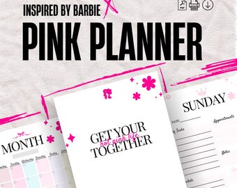 Barbie Movie Planner: Pink Digital/Printable Journal - Monthly, Weekly and Daily