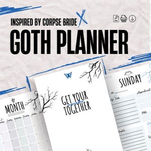 Planificador con temática de La Novia Cadáver: Diario de la película de Tim Burton - Mensual, semanal y diario