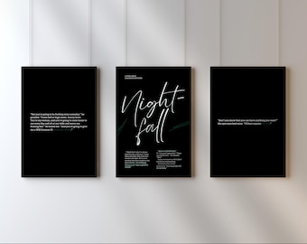 Nightfall Art Prints: Will Grayson III Quotes, Devil’s Night Decor, Book Lover Gift