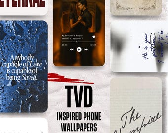 Vampire Diaries Phone Wallpaper Bundle: TVD Digital Backgrounds, Salvatore Lock Screens
