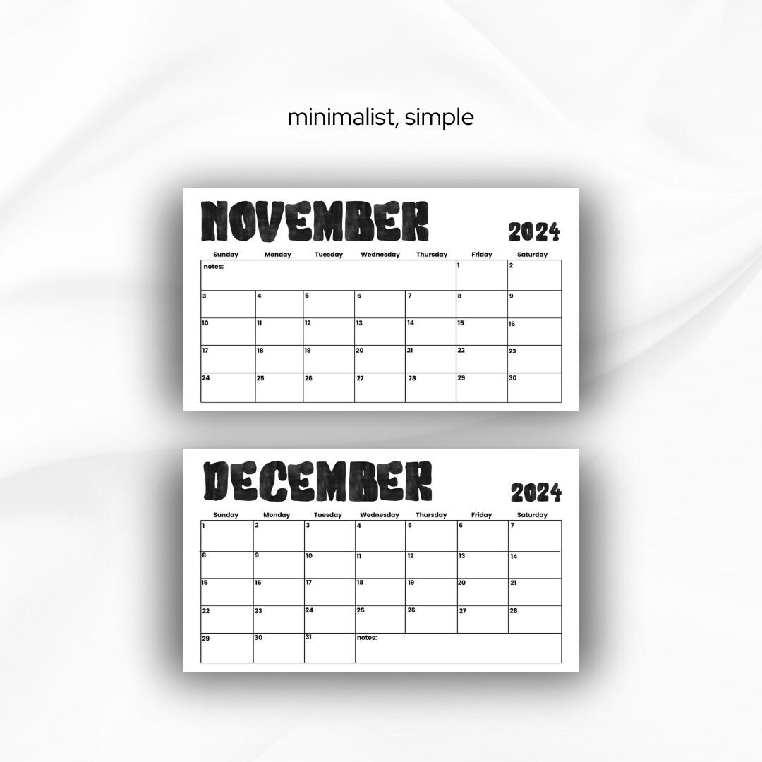 2024 December Fillable Calendar, Monthly Planner, Landscape, Sunday ...