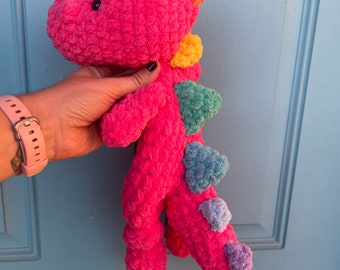 Custom Crochet Dinosaur Snuggler | Dinosaur Lovey | T-rex Lovey | Dino Snuggler | Custom Dinosaur Snuggler