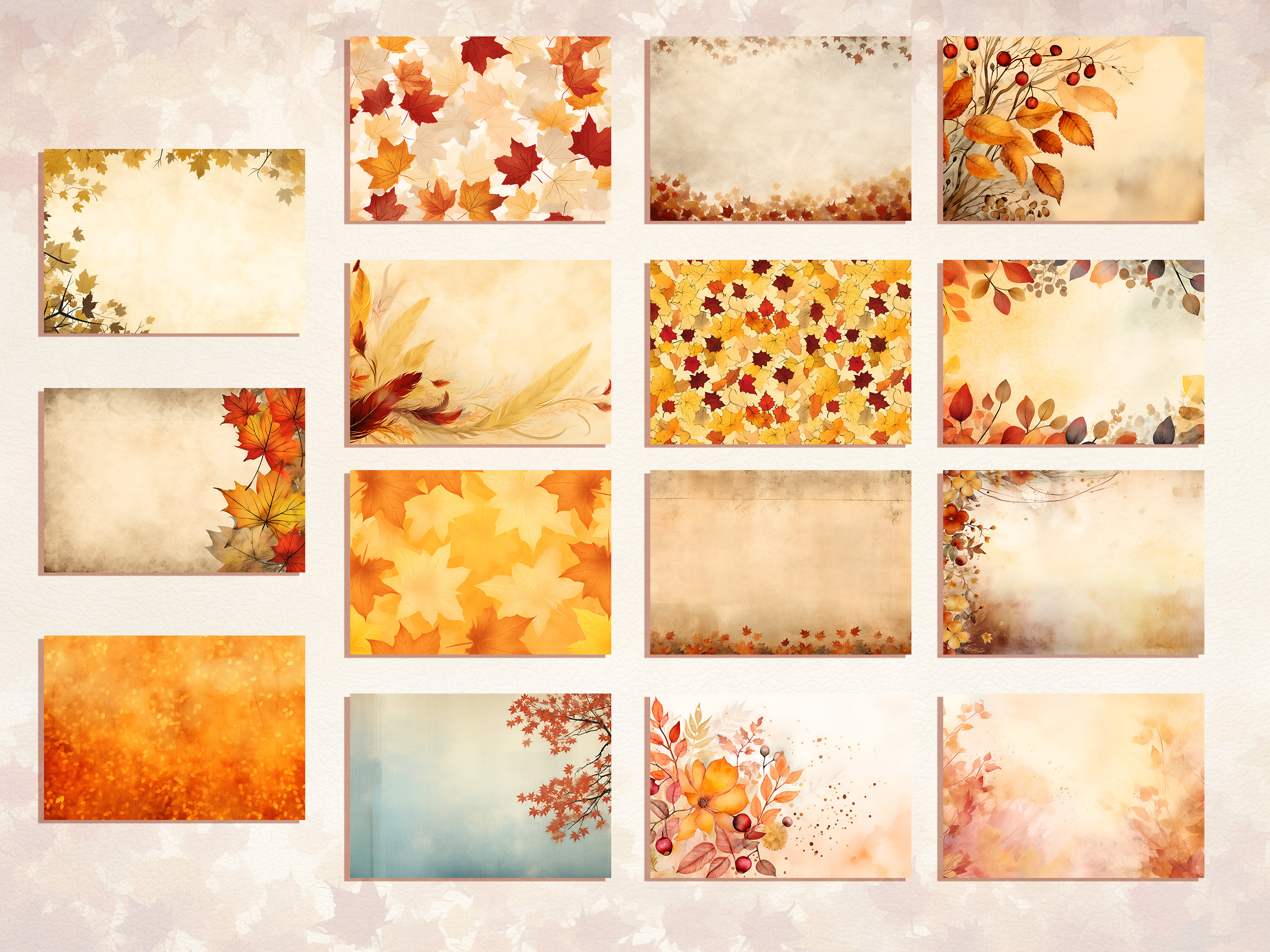 Watercolor Autumn Backgrounds, Texture Background for Fall and Autumn ...