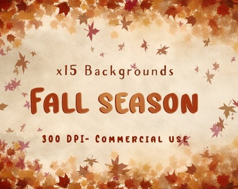 Watercolor Autumn Backgrounds, Texture Background for Fall and Autumn, Junk Journal & Scrapbooking Fall backgrounds, Digital Paper