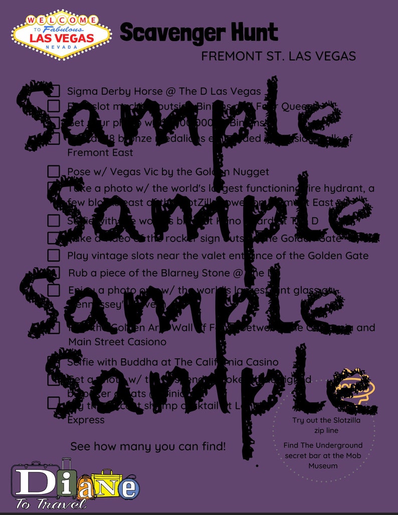 Las Vegas Fremont Street Scavenger Hunt - Etsy