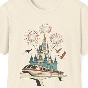 Koszulka vintage z okazji 4 lipca Walt Disney World, subtelna koszulka z motywem wakacji Disney, amerykański Disney, Ameryka, flaga amerykańska, Magic Kingdom