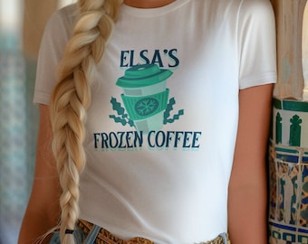 Elsa's Frozen Coffee Funny Disney Unisex Soft T-Shirt / Disney Vacation Tees / Arendelle Shirt / Starbucks  / Frozen Shirt / Epcot Norway