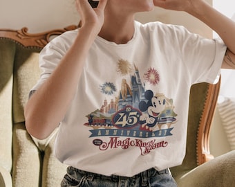 Vintage Magic Kingdom Anniversary Unisex Softstyle T-Shirt / Vintage Disney Shirt / 45th Anniversary Disney / Retro Disney / Classic Disney