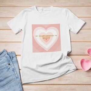 Beast / My Heart Belongs To Beast Heavy Cotton Tee / Beauty and the Beast Shirt / Bachelorette / Bridal Party / Bridesmaids / Disney TShirt